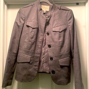 Banana Republic military look blazer in grey wool blend size 10